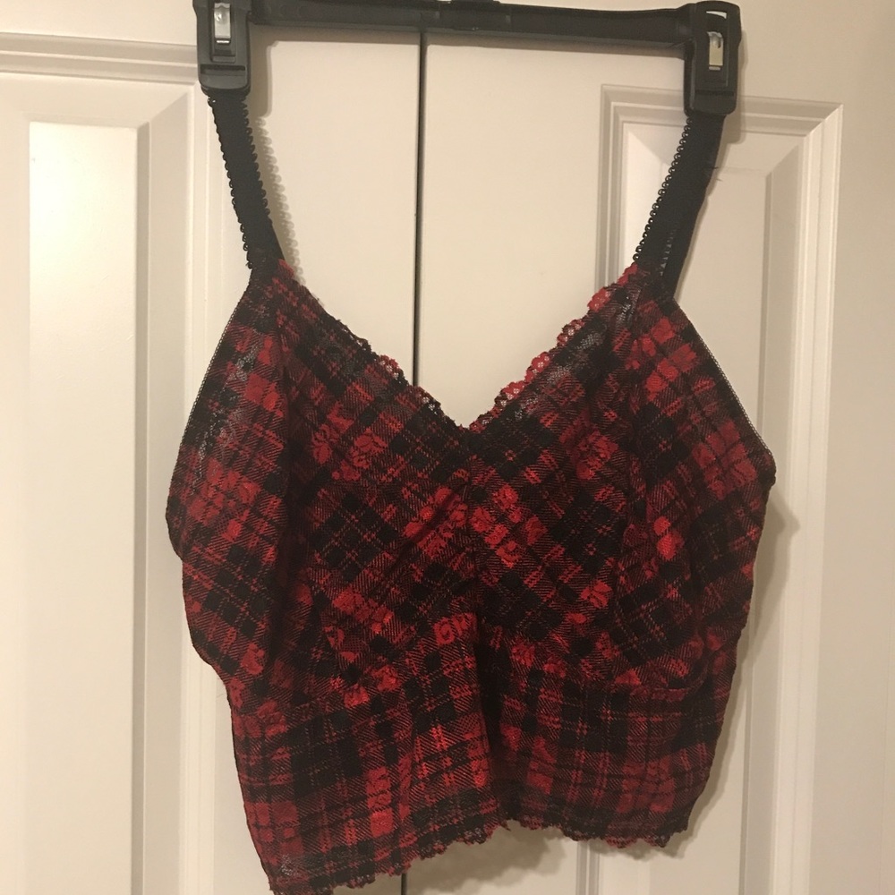 Black and red plaid torrid bralette.